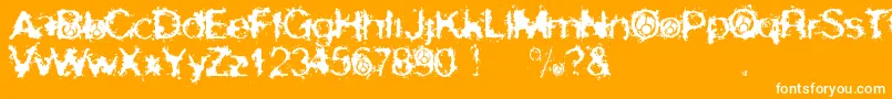 フォントSkirulesSans – オレンジの背景に白い文字