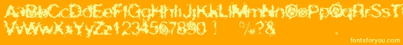 SkirulesSans Font – Yellow Fonts on Orange Background