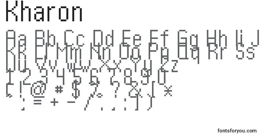 Kharon-fontti – aakkoset, numerot, erikoismerkit