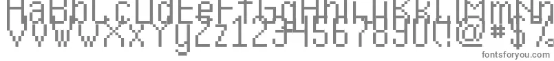 Kharon-fontti – harmaat kirjasimet valkoisella taustalla