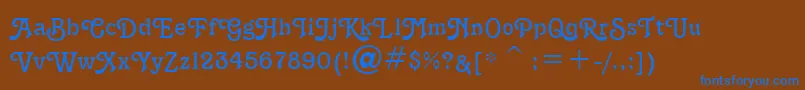 TerraNarrowNormal Font – Blue Fonts on Brown Background
