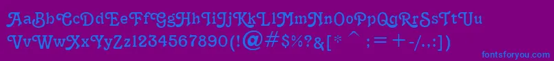 TerraNarrowNormal Font – Blue Fonts on Purple Background