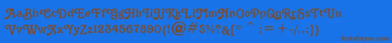TerraNarrowNormal Font – Brown Fonts on Blue Background