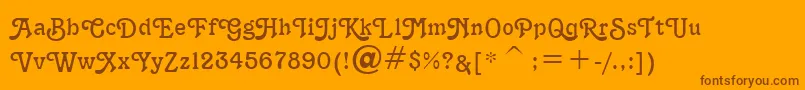 TerraNarrowNormal Font – Brown Fonts on Orange Background