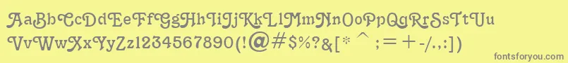 TerraNarrowNormal Font – Gray Fonts on Yellow Background