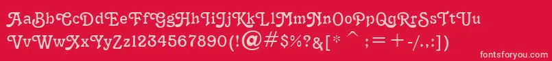 TerraNarrowNormal Font – Pink Fonts on Red Background