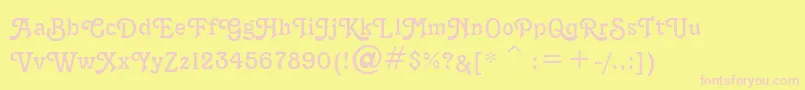 TerraNarrowNormal Font – Pink Fonts on Yellow Background