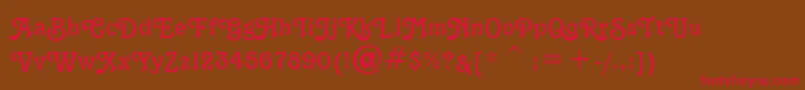 TerraNarrowNormal Font – Red Fonts on Brown Background