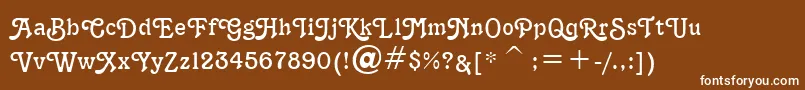 TerraNarrowNormal Font – White Fonts on Brown Background