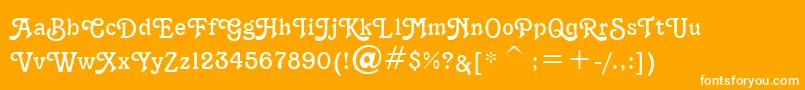 TerraNarrowNormal Font – White Fonts on Orange Background