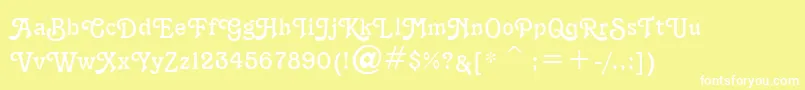 TerraNarrowNormal Font – White Fonts on Yellow Background
