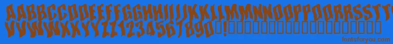 Somwhereinspace Font – Brown Fonts on Blue Background