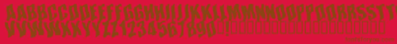 Somwhereinspace Font – Brown Fonts on Red Background