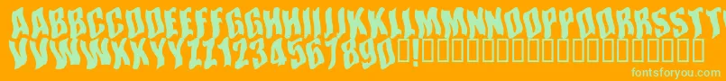 Somwhereinspace Font – Green Fonts on Orange Background