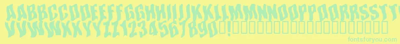 Somwhereinspace Font – Green Fonts on Yellow Background