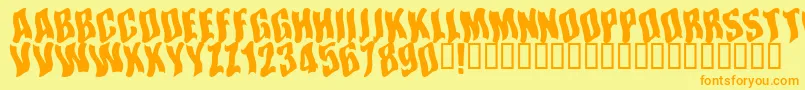 Somwhereinspace Font – Orange Fonts on Yellow Background