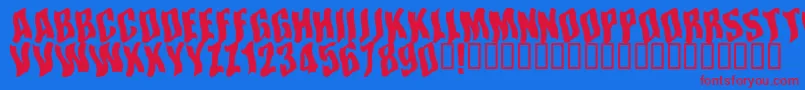 フォントSomwhereinspace – 赤い文字の青い背景