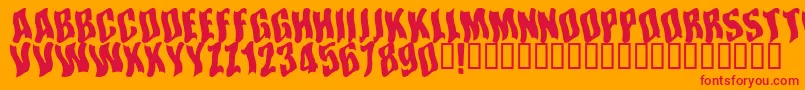 Somwhereinspace Font – Red Fonts on Orange Background