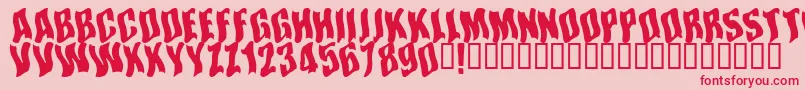 フォントSomwhereinspace – ピンクの背景に赤い文字