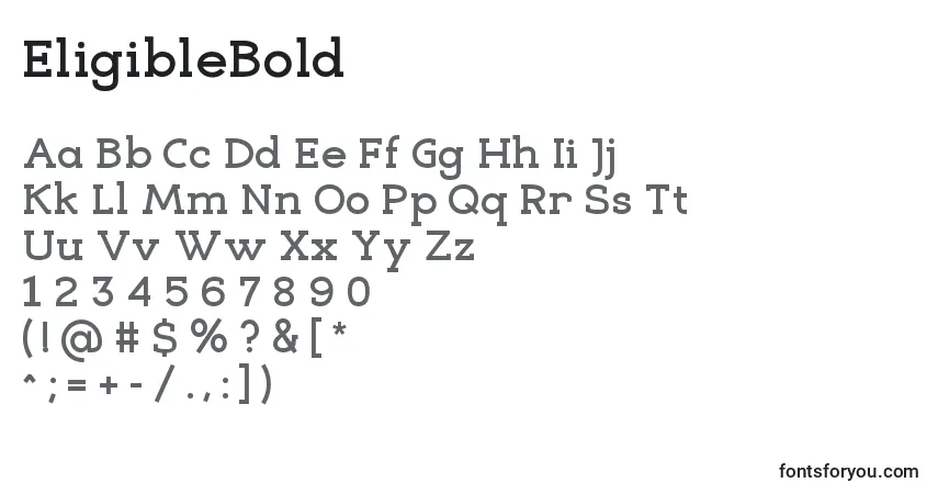 Fuente EligibleBold - alfabeto, números, caracteres especiales