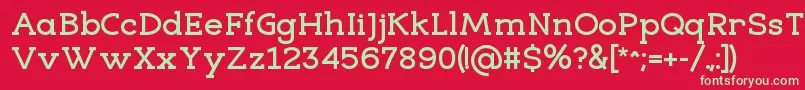 フォントEligibleBold – 赤い背景に緑の文字