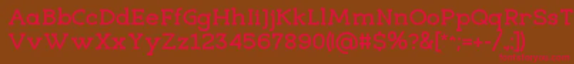 EligibleBold-Schriftart – Rote Schriften auf braunem Hintergrund