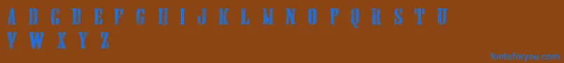 HandprintingpressErodedboldDemo Font – Blue Fonts on Brown Background