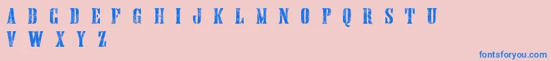HandprintingpressErodedboldDemo Font – Blue Fonts on Pink Background