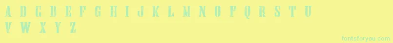 Шрифт HandprintingpressErodedboldDemo – зелёные шрифты на жёлтом фоне