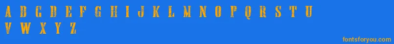 HandprintingpressErodedboldDemo Font – Orange Fonts on Blue Background