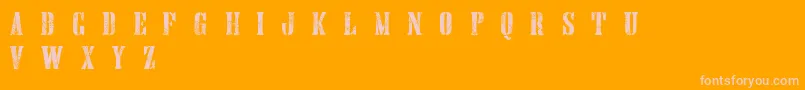 HandprintingpressErodedboldDemo Font – Pink Fonts on Orange Background