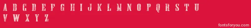 HandprintingpressErodedboldDemo Font – Pink Fonts on Red Background