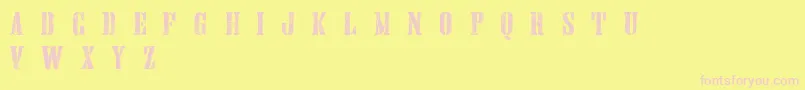 HandprintingpressErodedboldDemo Font – Pink Fonts on Yellow Background