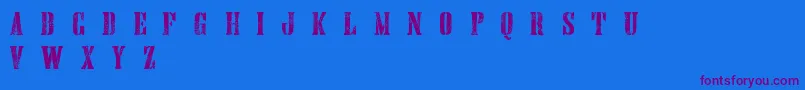 HandprintingpressErodedboldDemo Font – Purple Fonts on Blue Background