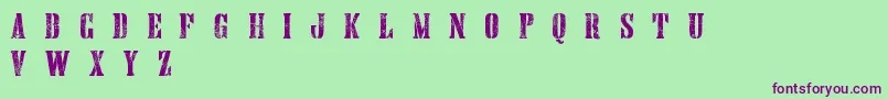 fuente HandprintingpressErodedboldDemo – Fuentes Moradas Sobre Fondo Verde