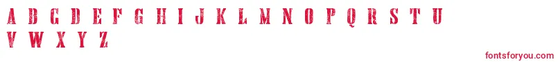 フォントHandprintingpressErodedboldDemo – 白い背景に赤い文字