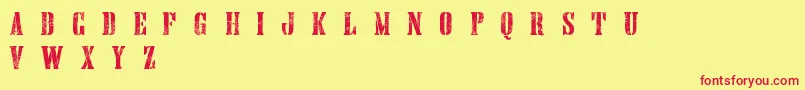 HandprintingpressErodedboldDemo Font – Red Fonts on Yellow Background