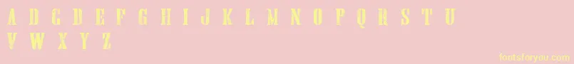 HandprintingpressErodedboldDemo Font – Yellow Fonts on Pink Background