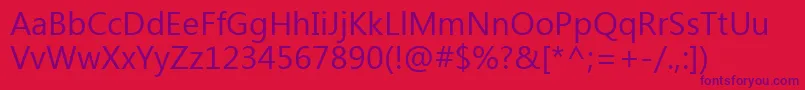 Ebrima Font – Purple Fonts on Red Background