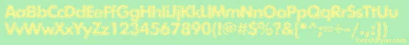 Exposuremixtwoc Font – Yellow Fonts on Green Background