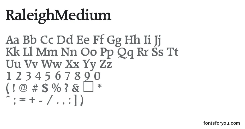 RaleighMediumフォント–アルファベット、数字、特殊文字