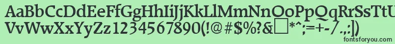 フォントRaleighMedium – 緑の背景に黒い文字