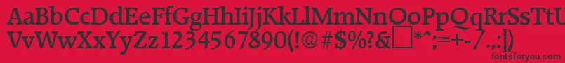 RaleighMedium Font – Black Fonts on Red Background