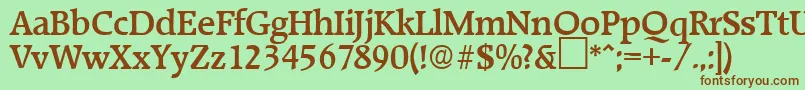 Шрифт RaleighMedium – коричневые шрифты на зелёном фоне