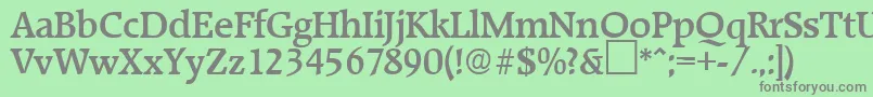 フォントRaleighMedium – 緑の背景に灰色の文字