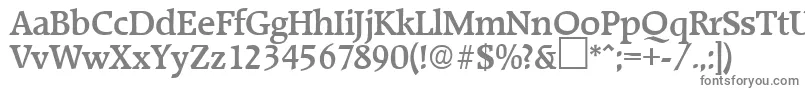 RaleighMedium-fontti – harmaat kirjasimet valkoisella taustalla