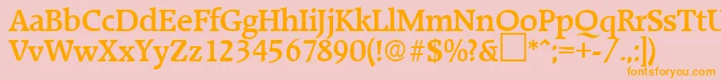 RaleighMedium Font – Orange Fonts on Pink Background