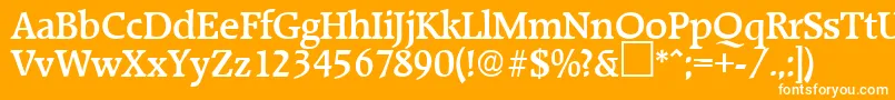 フォントRaleighMedium – オレンジの背景に白い文字