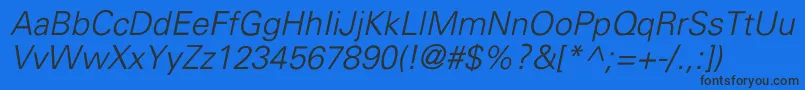 UniversLightItalic Font – Black Fonts on Blue Background