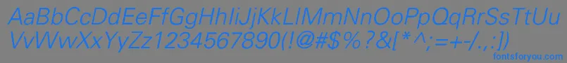 UniversLightItalic Font – Blue Fonts on Gray Background